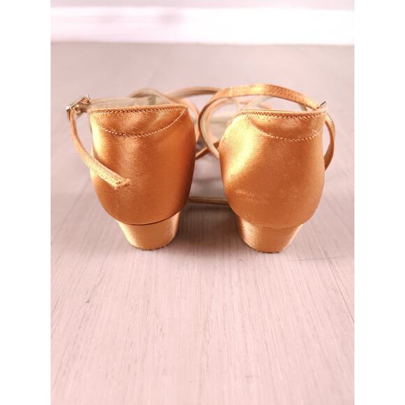 Dance America Latin Ballroom Dance Shoes Bronze Satin Low Heel US 7–7.5 main image 6